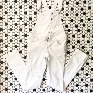 ASPHALT White distressed overalls